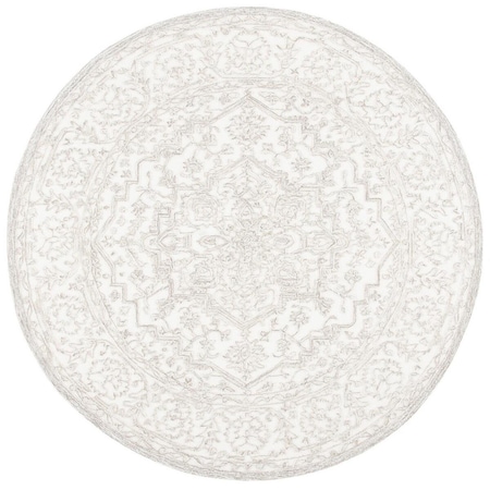 Safavieh 6 x 6 ft. Trace Transitional Hand Tufted Round Area Rug, Ivory & Natural TRC302A-6R